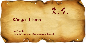 Kánya Ilona névjegykártya